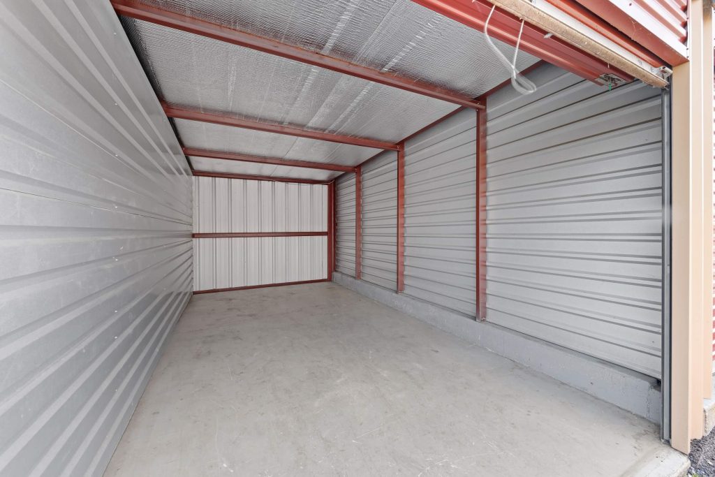 interior of a drive-up storage unit